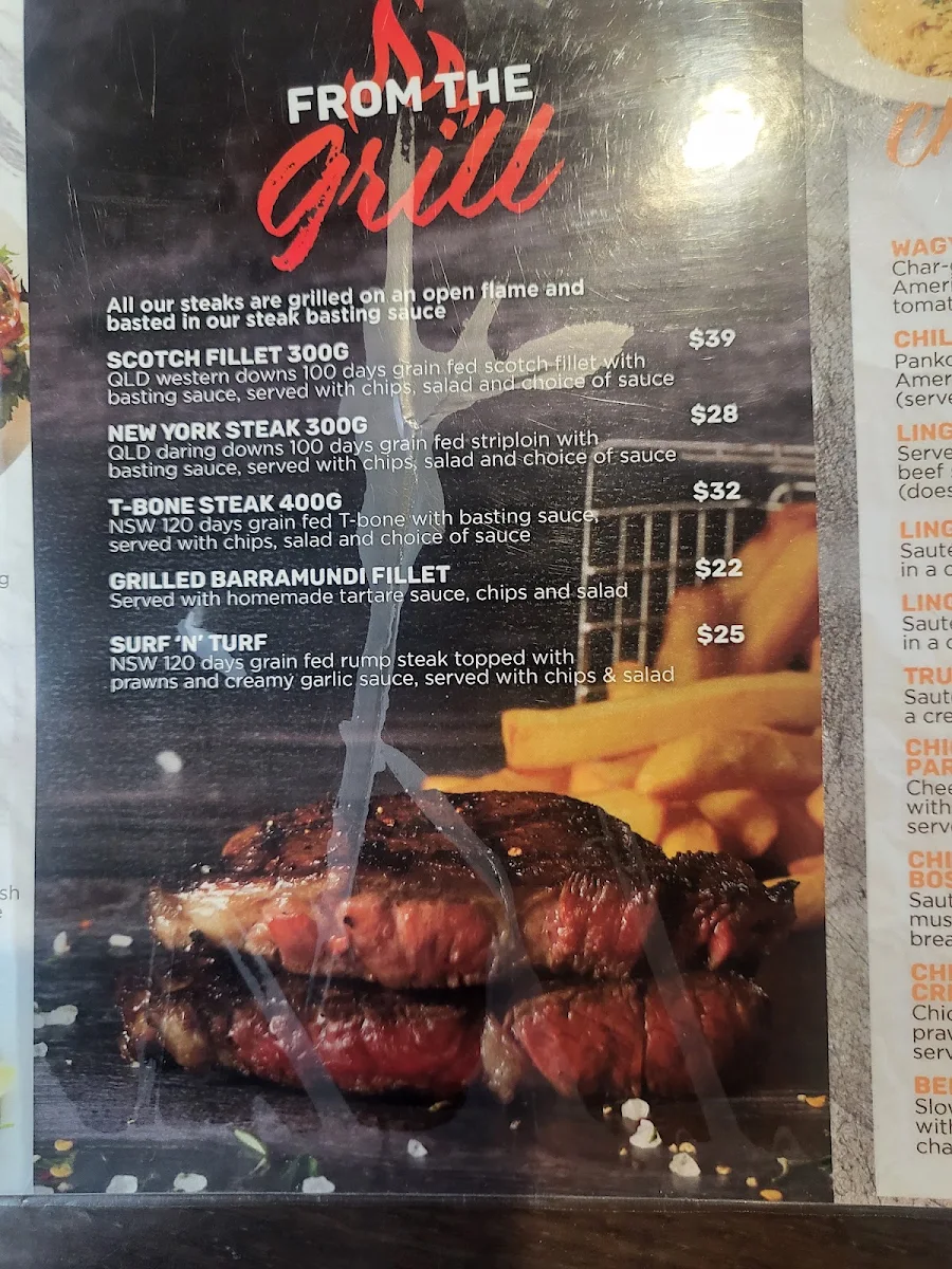 Menu, Ashfield Hotel