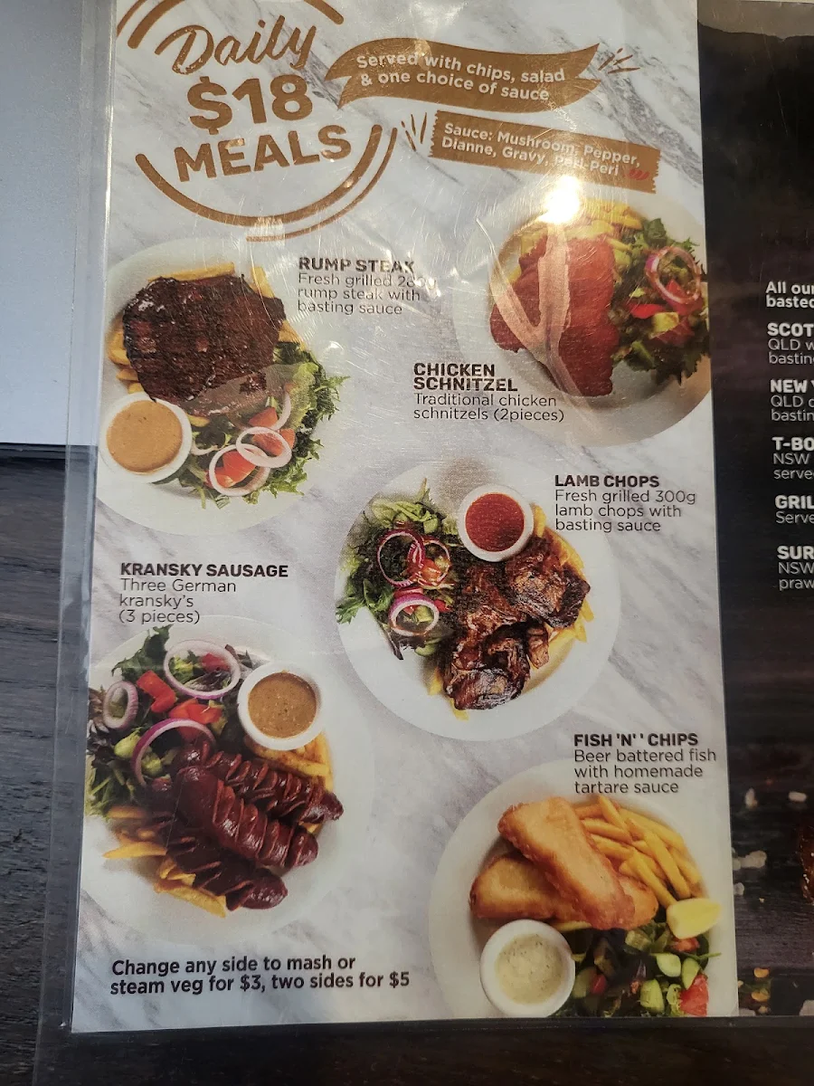 Menu, Ashfield Hotel