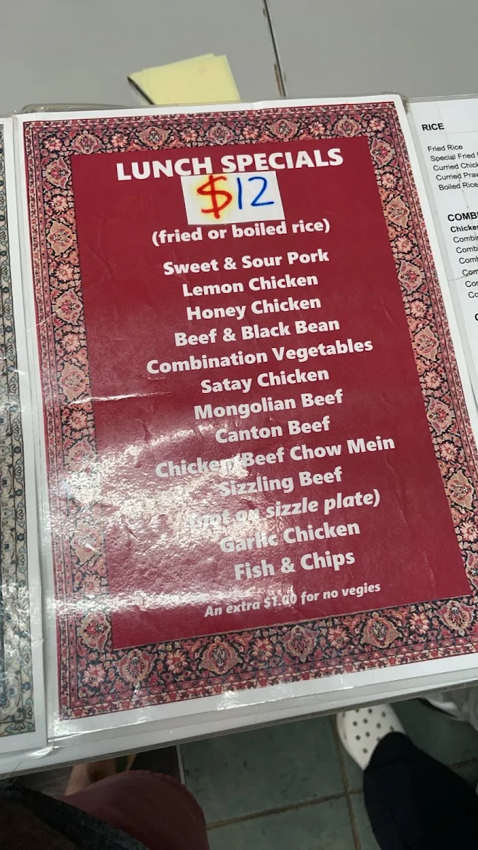 Menu, Lucky 88 @ Husky Sports