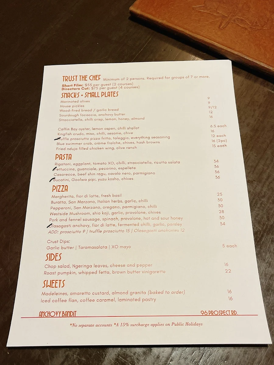 Menu, Anchovy Bandit