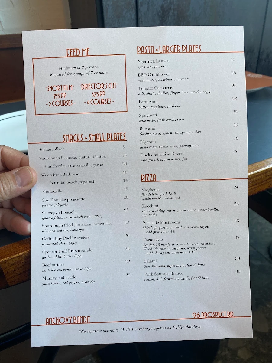 Menu, Anchovy Bandit