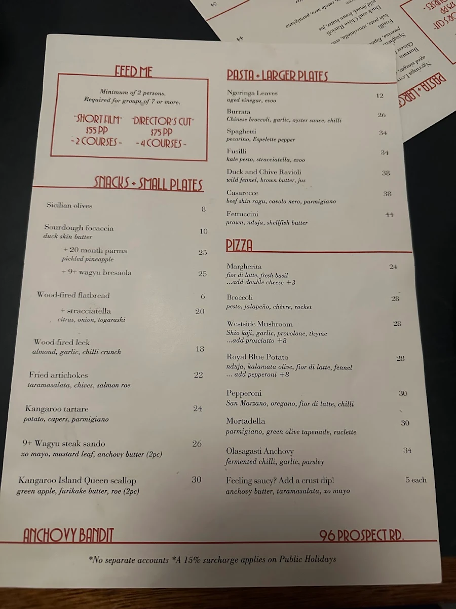 Menu, Anchovy Bandit