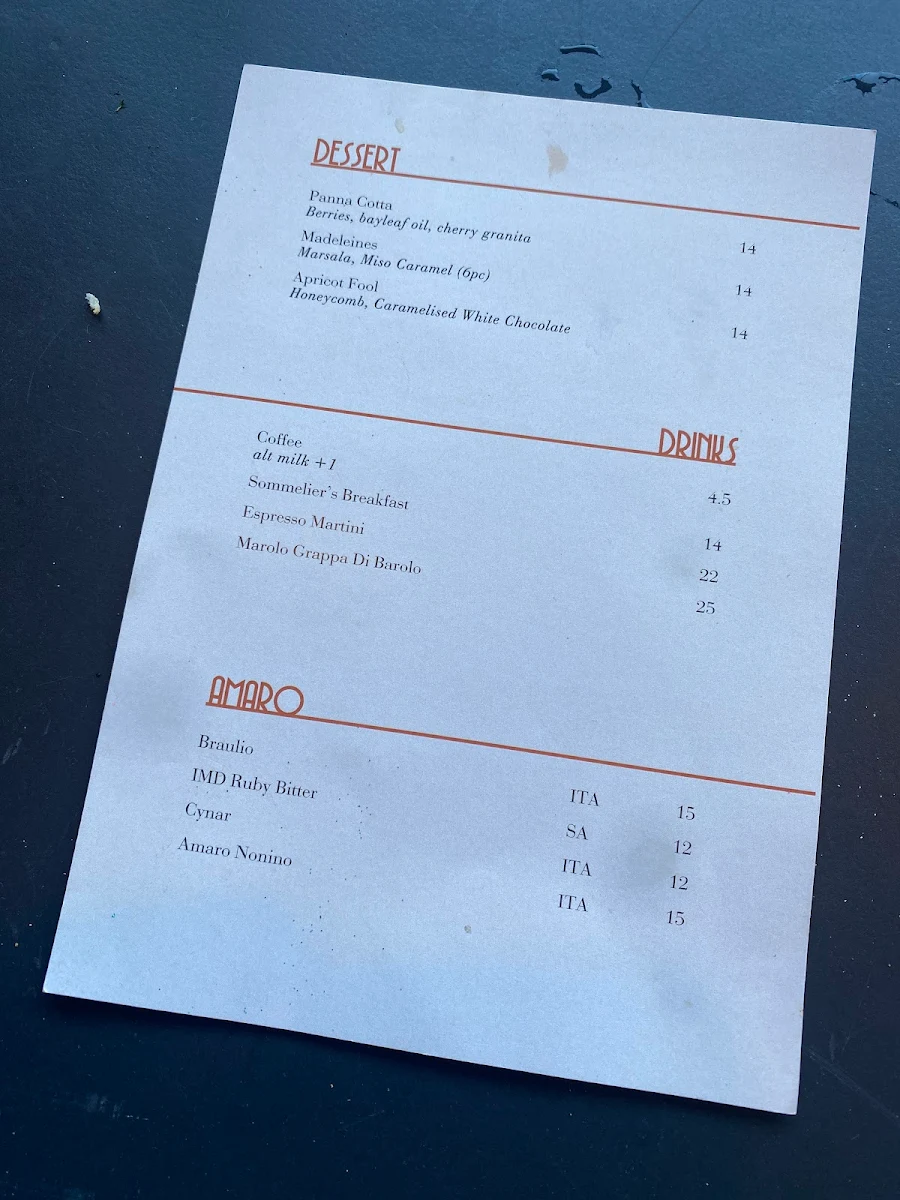 Menu, Anchovy Bandit