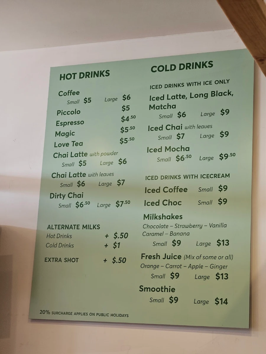 Menu, Pico