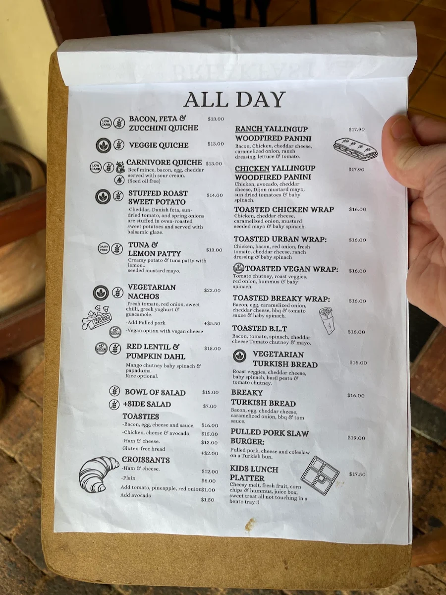 Menu, The Urban Coffee House