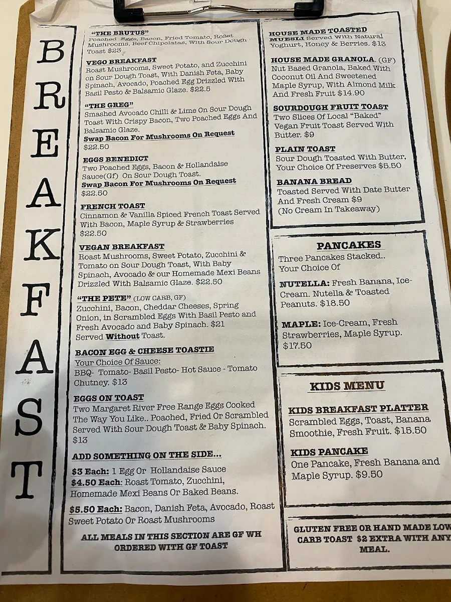 Menu, The Urban Coffee House
