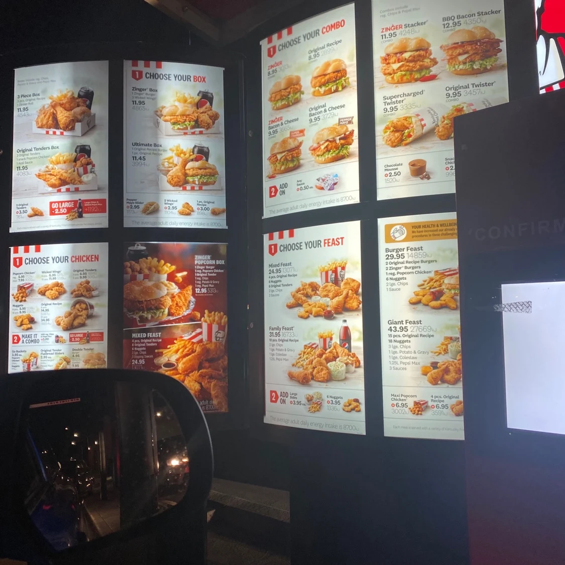 Menu, KFC Atwell