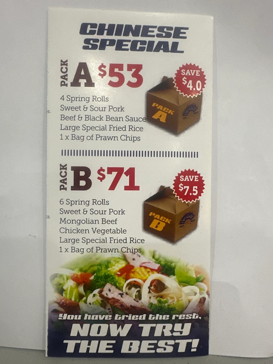 Menu, Far East Take-Away