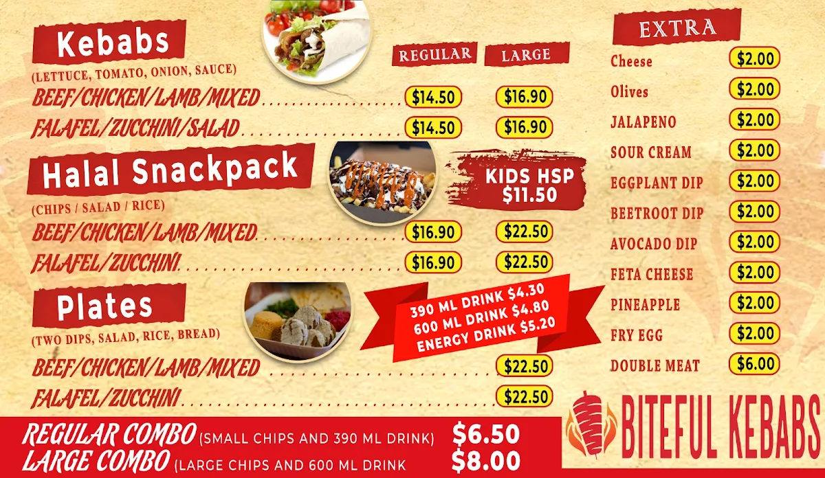 Menu, Biteful Kebabs