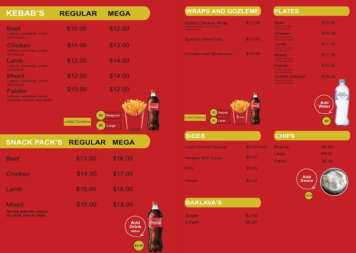 Menu, Biteful Kebabs