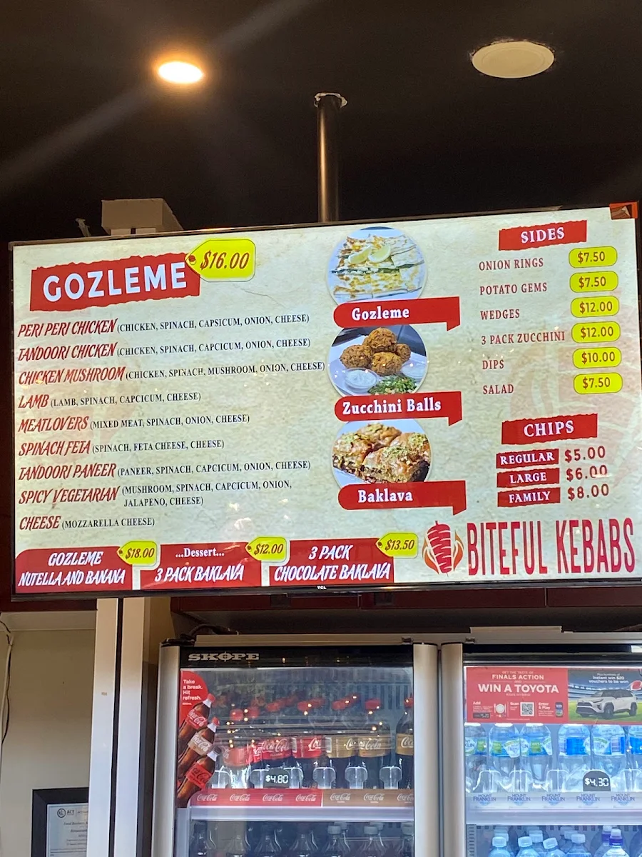 Menu, Biteful Kebabs