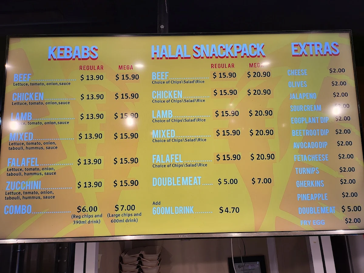 Menu, Biteful Kebabs