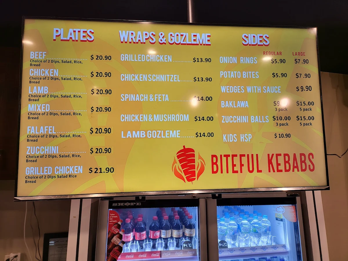 Menu, Biteful Kebabs