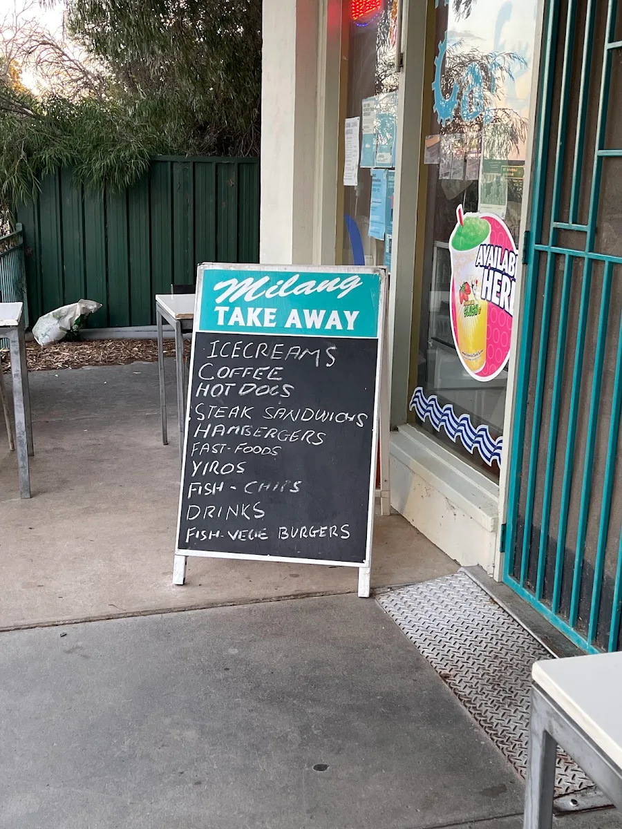Menu, Milang Takeaway