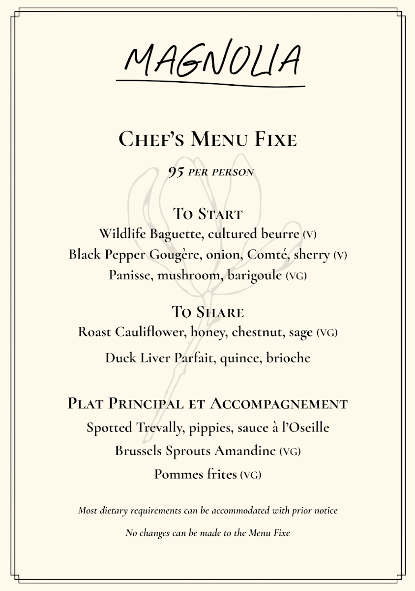 Menu, Magnolia
