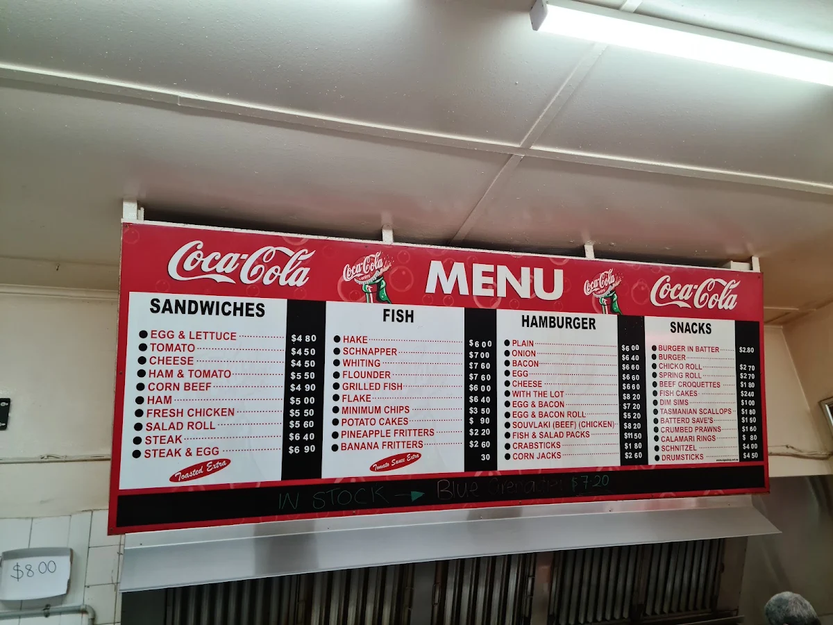 Menu, Gregs Take Away