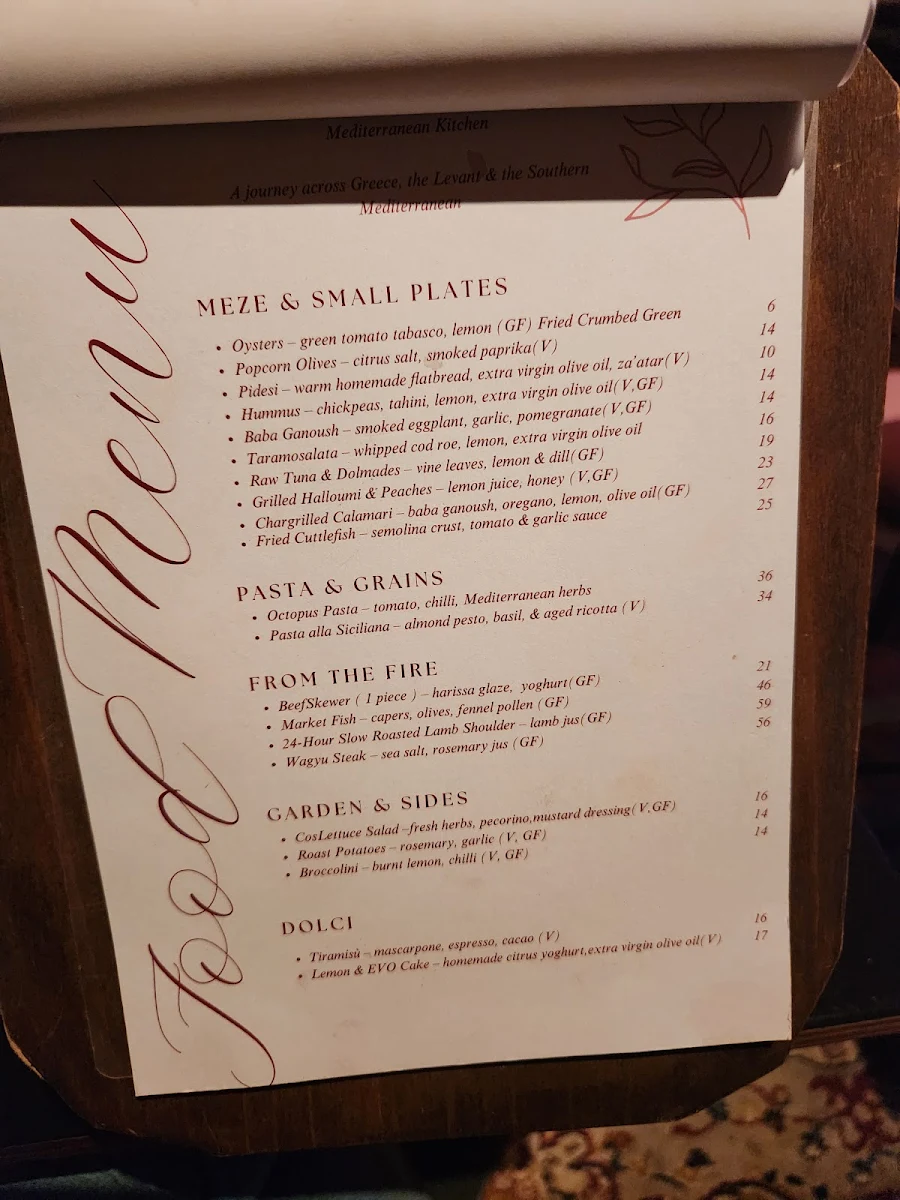 Menu, Sefa Kitchen Bondi