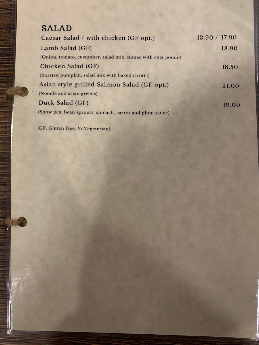Menu, Thirty 4 Café & Restaurant