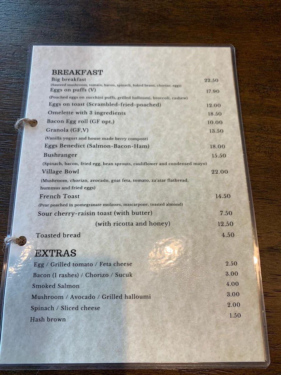 Menu, Thirty 4 Café & Restaurant