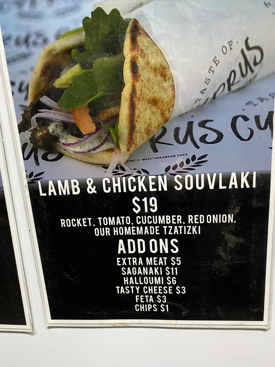 Menu, Taste of Cyprus