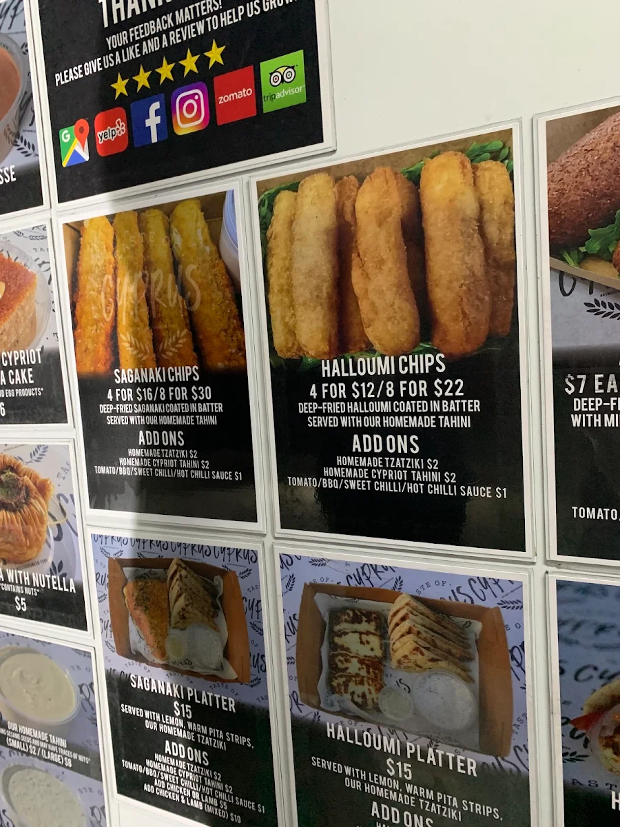 Menu, Taste of Cyprus