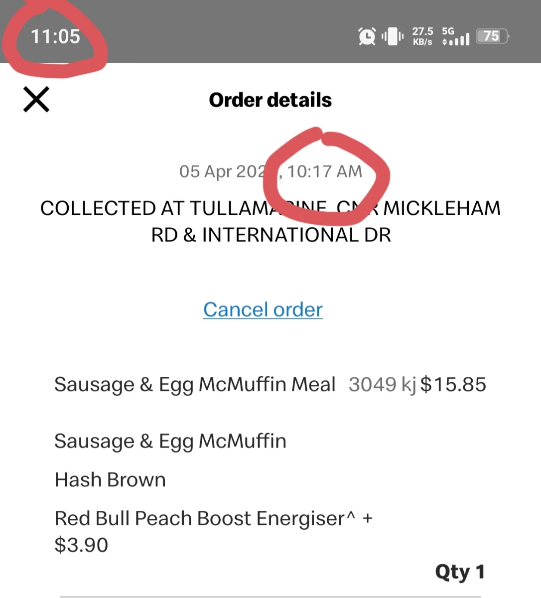 Menu, McDonald's Tullamarine