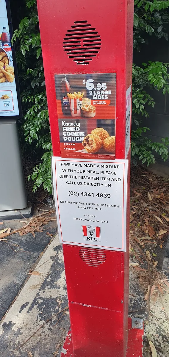 Menu, KFC Woy Woy