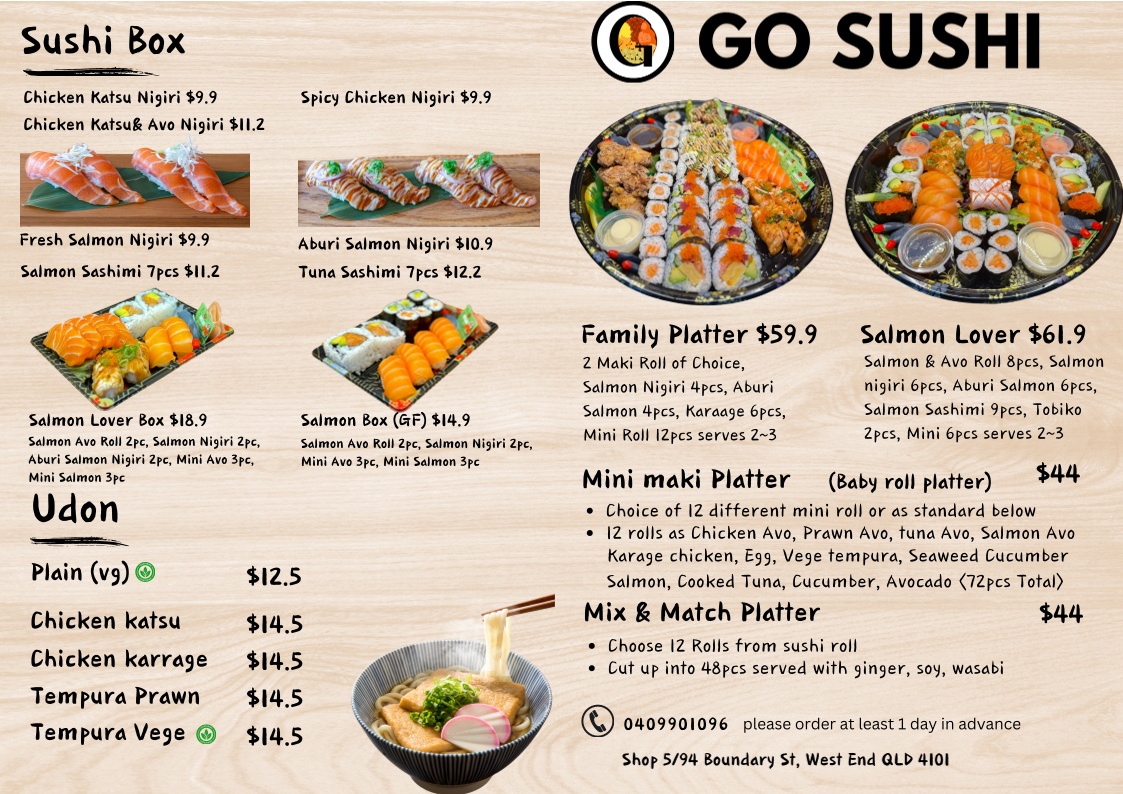 Menu, Ok Sushi West End