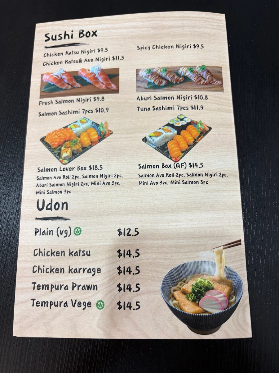 Menu, Ok Sushi West End