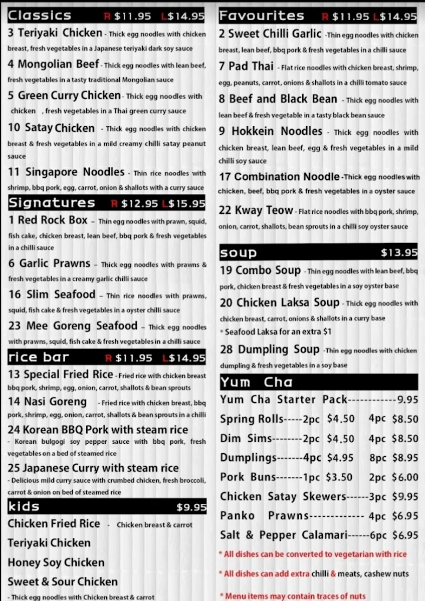 Menu, NOODLE TALK