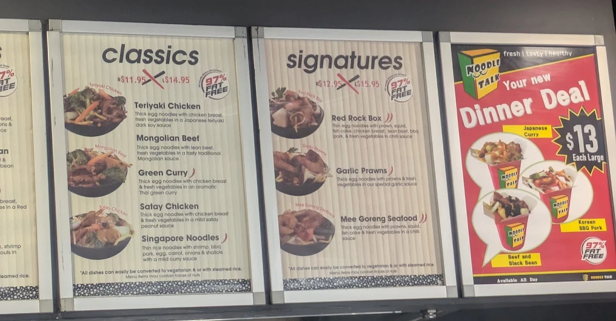 Menu, NOODLE TALK