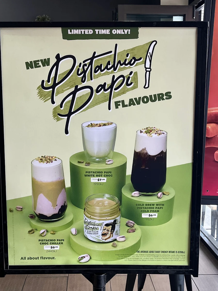 Menu, Gloria Jean's Mortdale