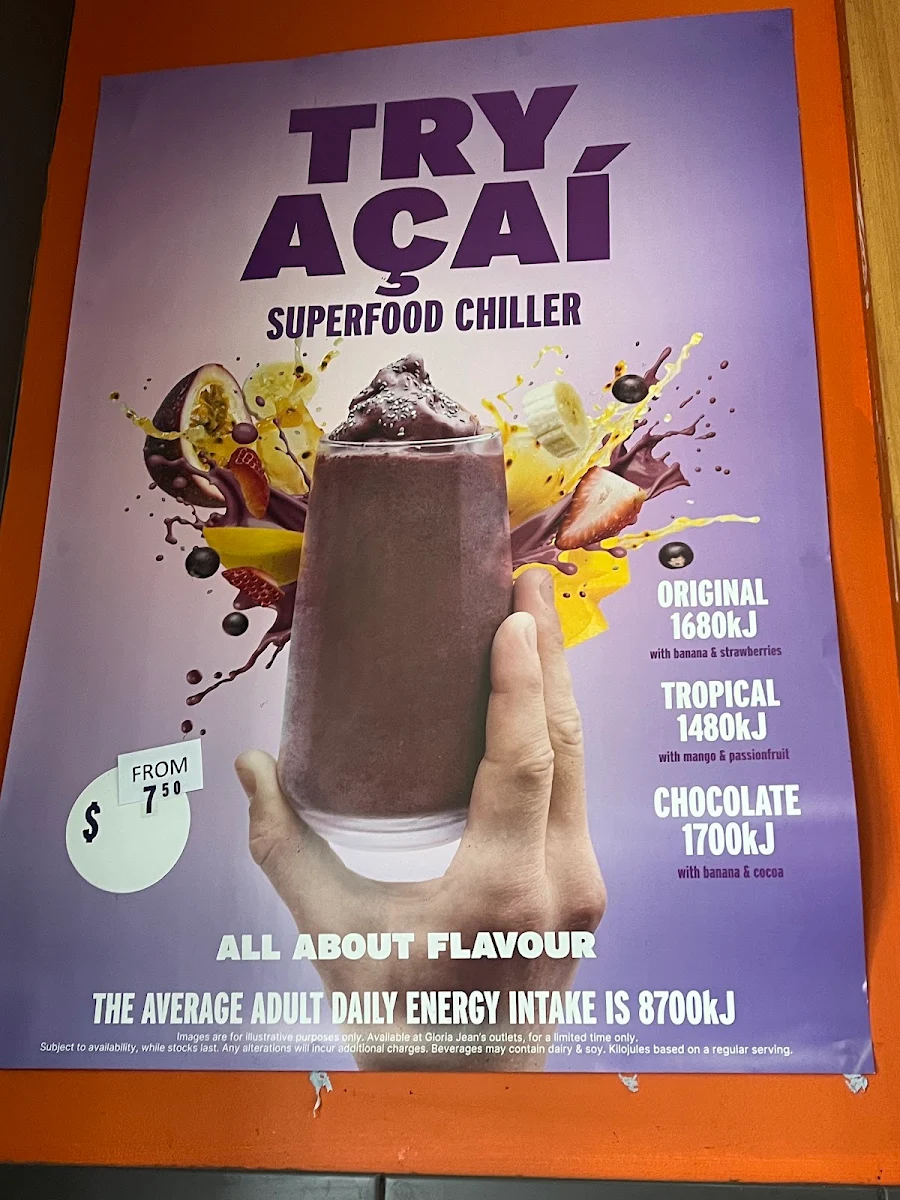 Menu, Gloria Jean's Mortdale