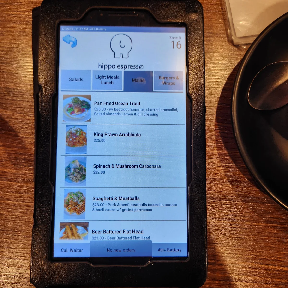 Menu, Hippo Espresso