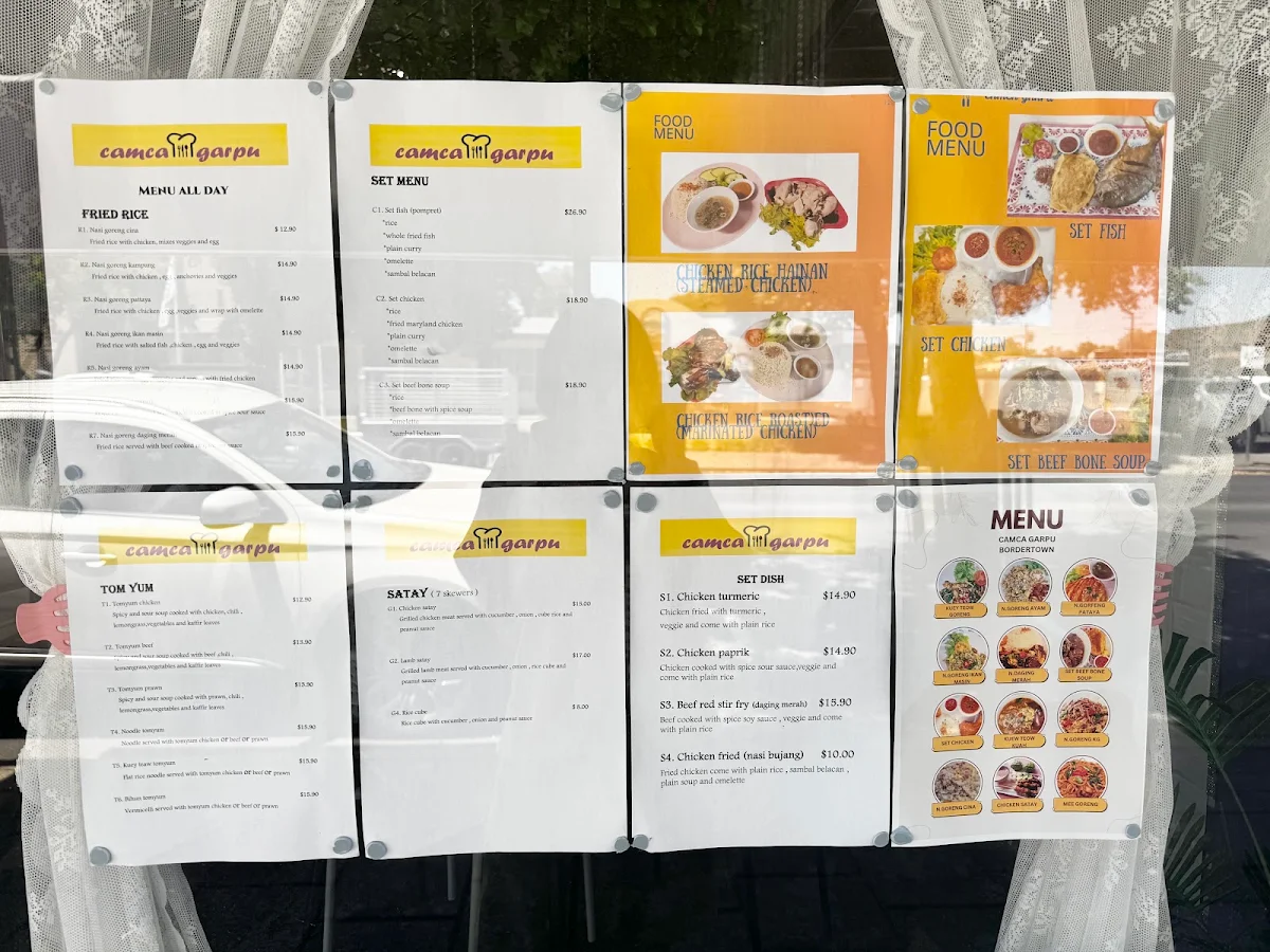 Menu, camca garpu