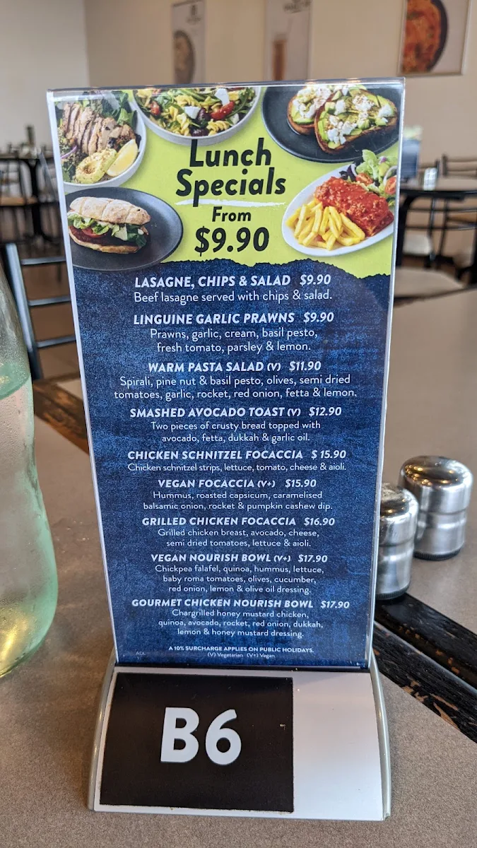 Menu, Fasta Pasta Salisbury