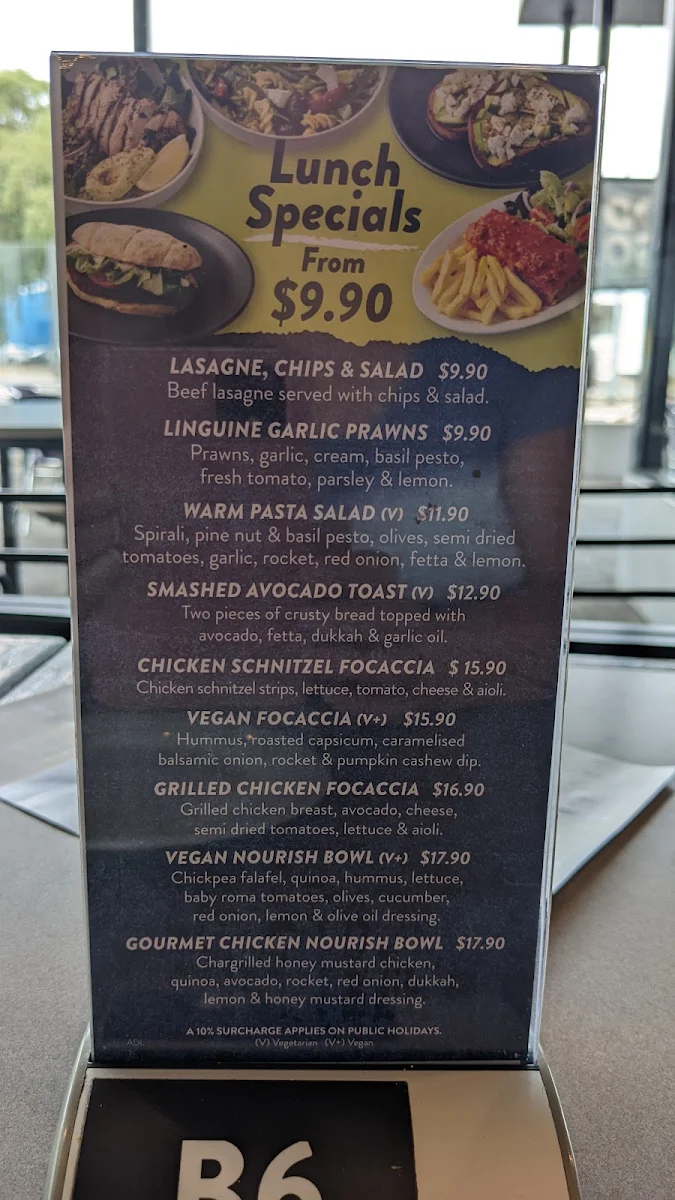 Menu, Fasta Pasta Salisbury