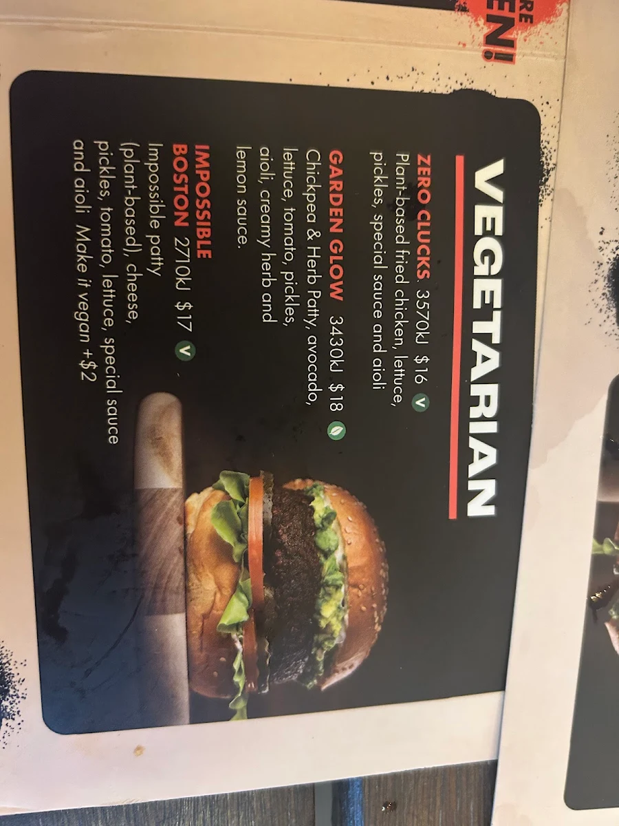 Menu, Burger Urge (Burpengary)