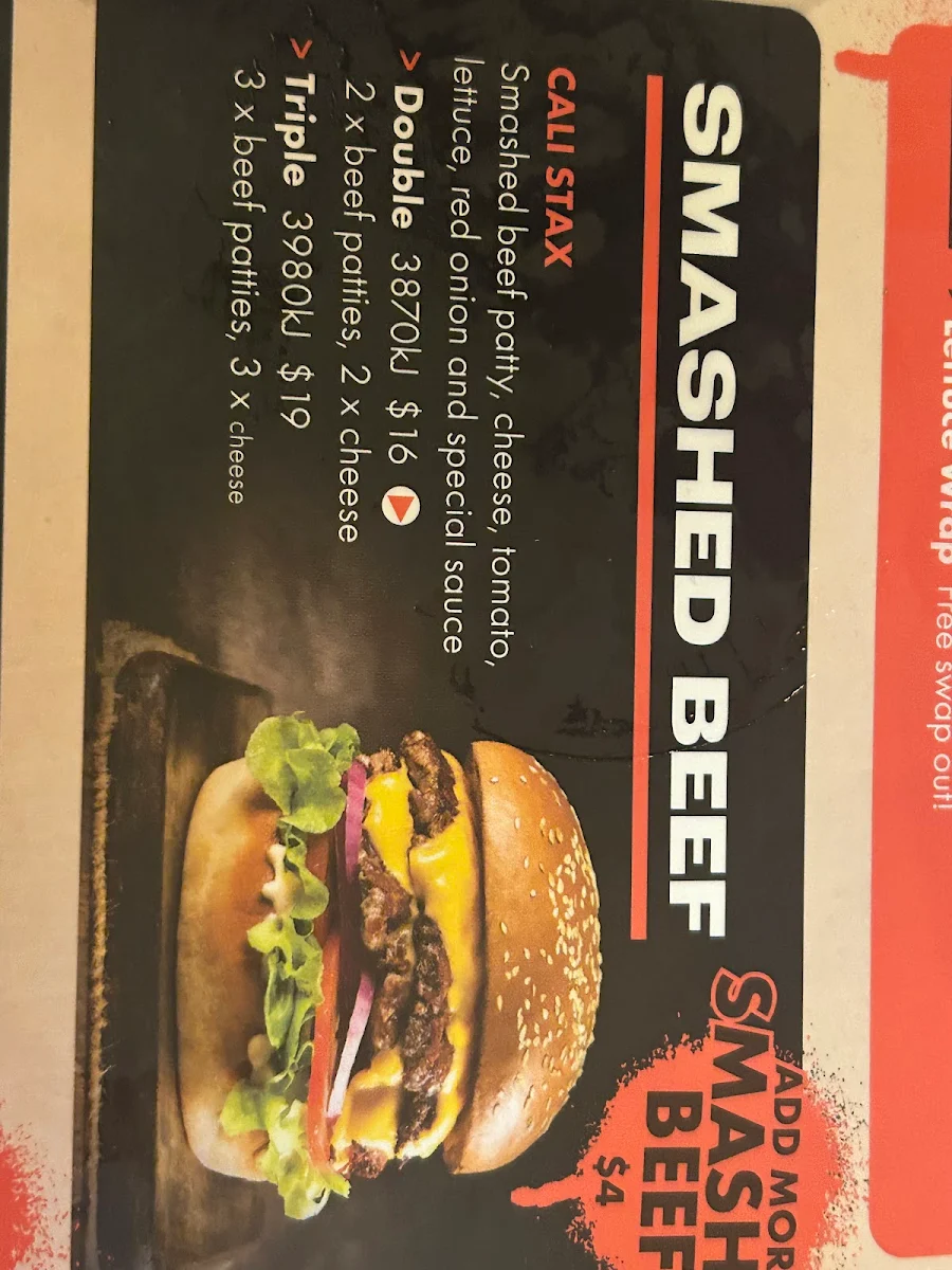 Menu, Burger Urge (Burpengary)