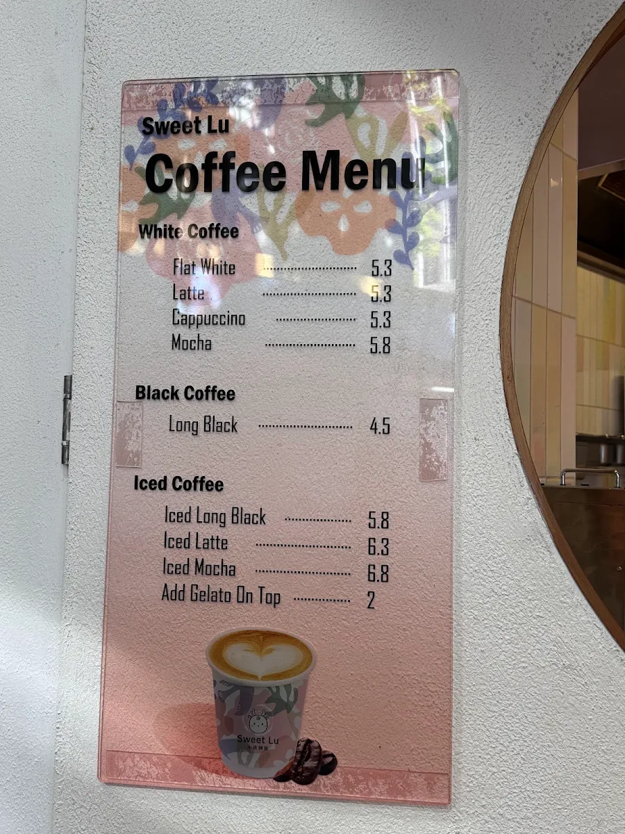 Menu, Sweet Lu Chinatown