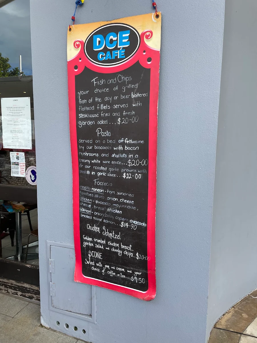 Menu, DCE Café
