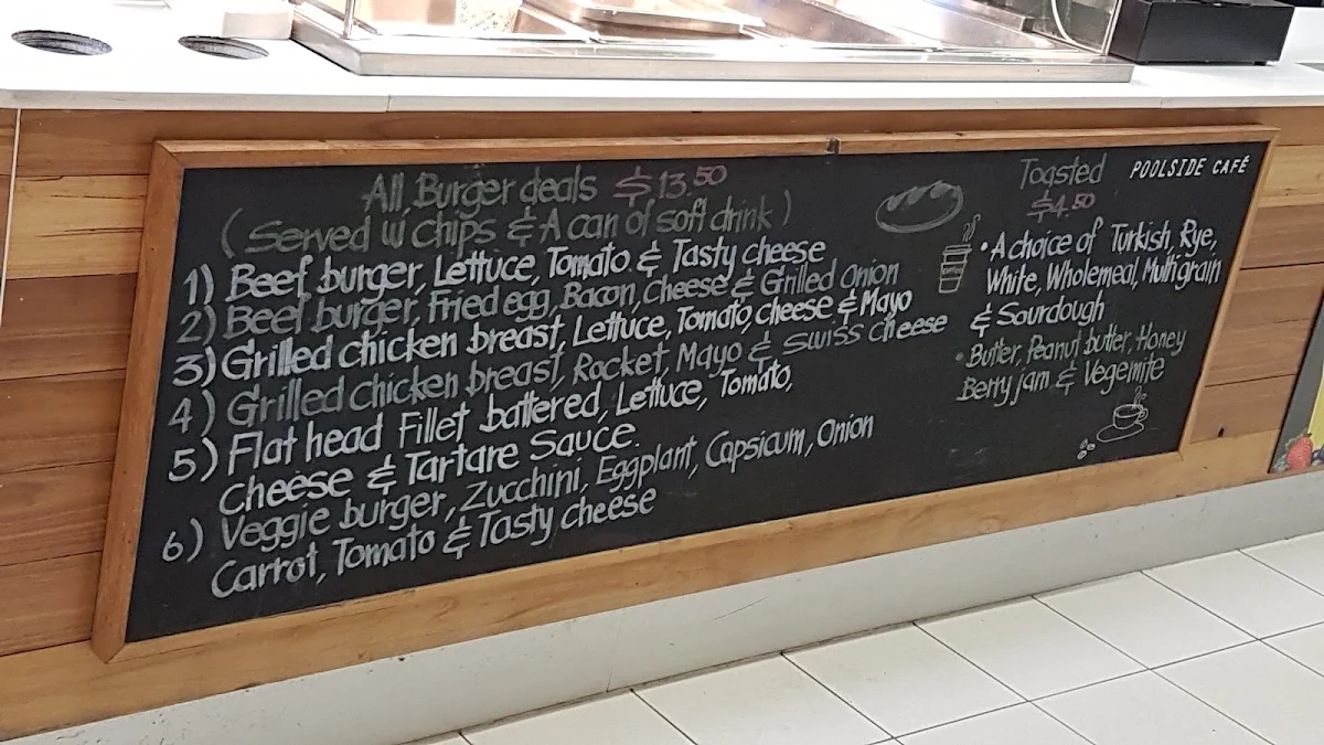 Menu, Poolside Cafe