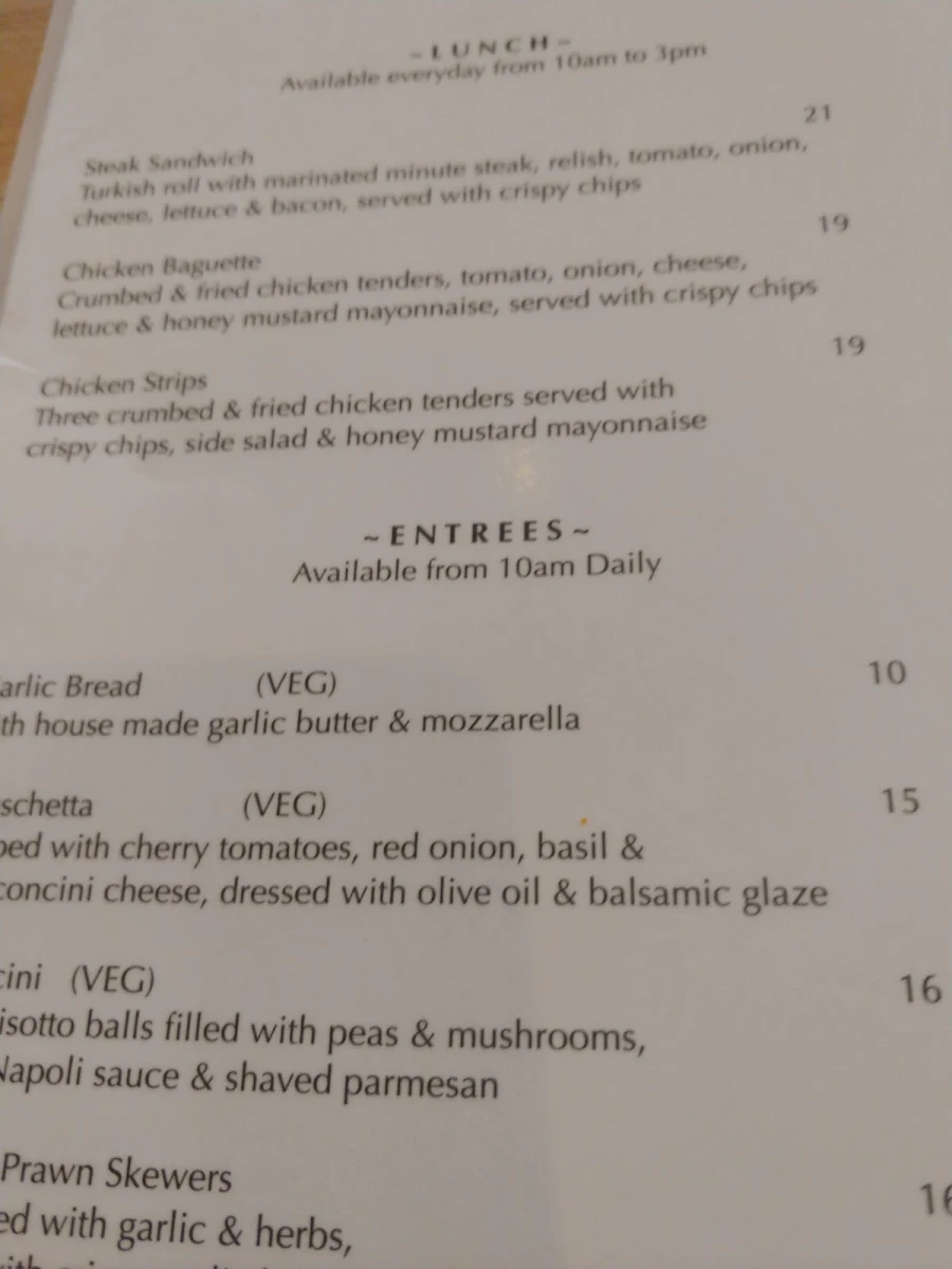 Menu, Beletti Restaurant Cafe Bar ~ Italian Restaurant Dandenong