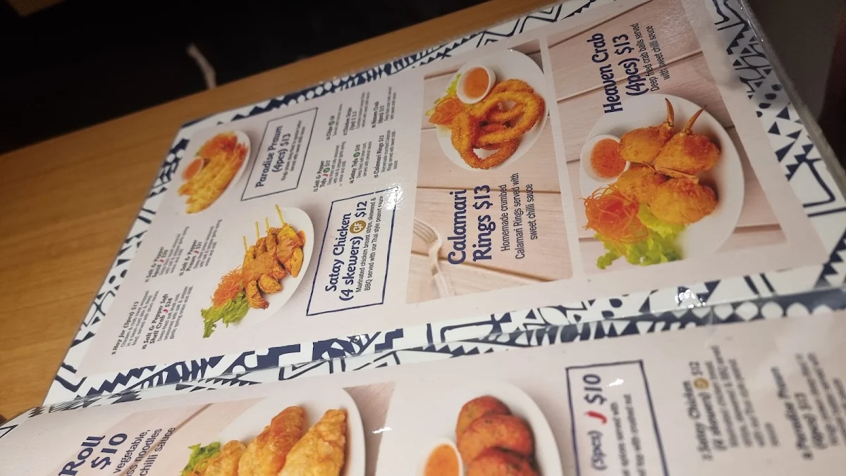 Menu, Taste of Thai Thomastown