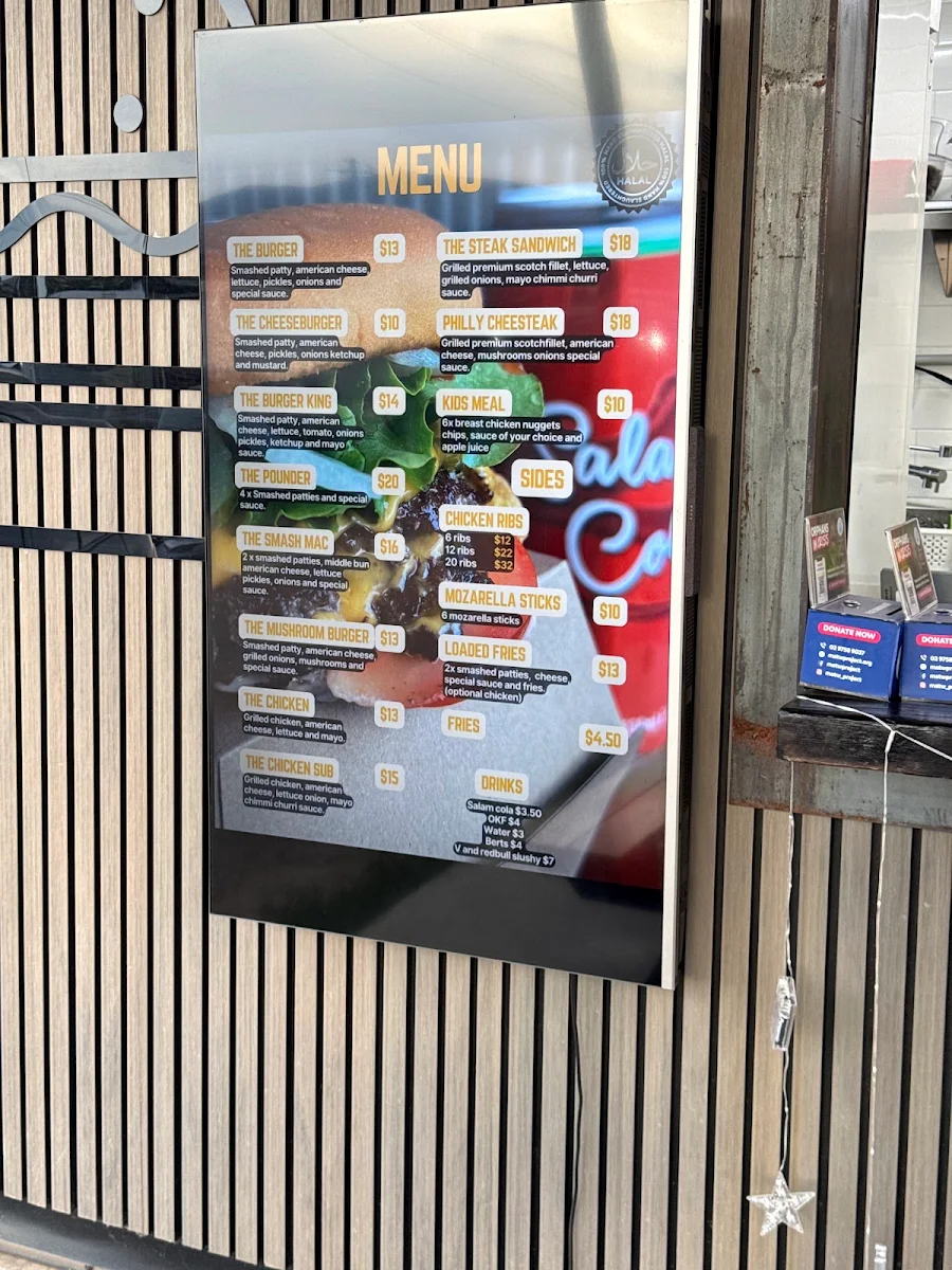 Menu, The Burger Shop