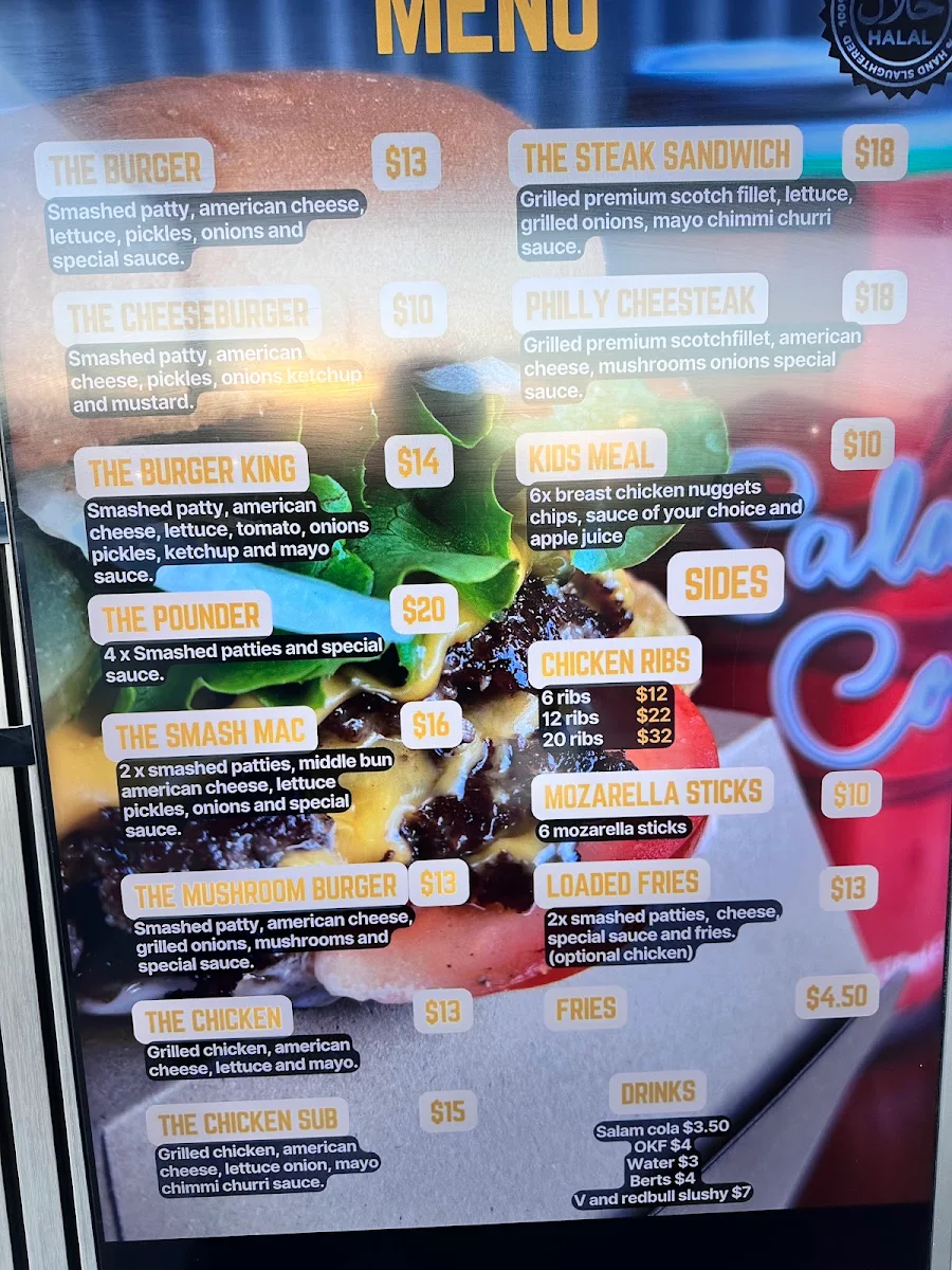 Menu, The Burger Shop