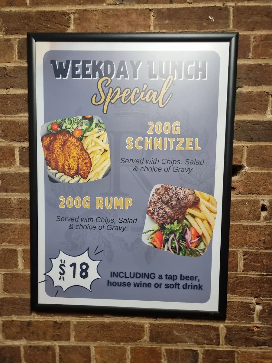 Menu, Royal Hotel Merriwa