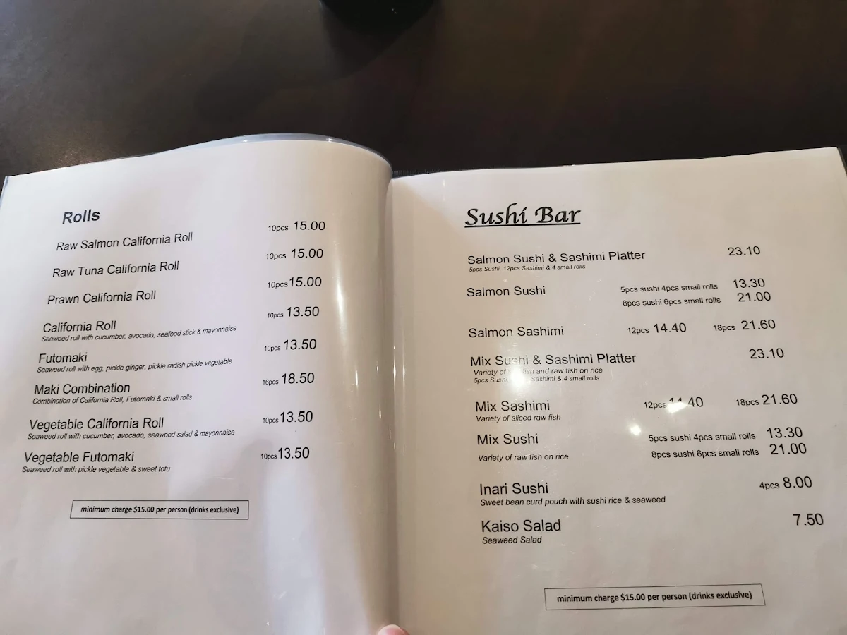 Menu, Ajisai Japanese Restaurant
