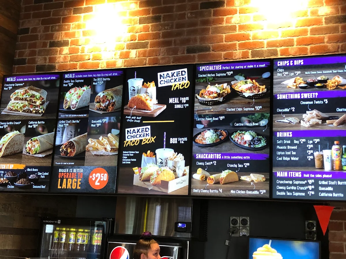 Menu, Taco Bell Blacktown Westpoint