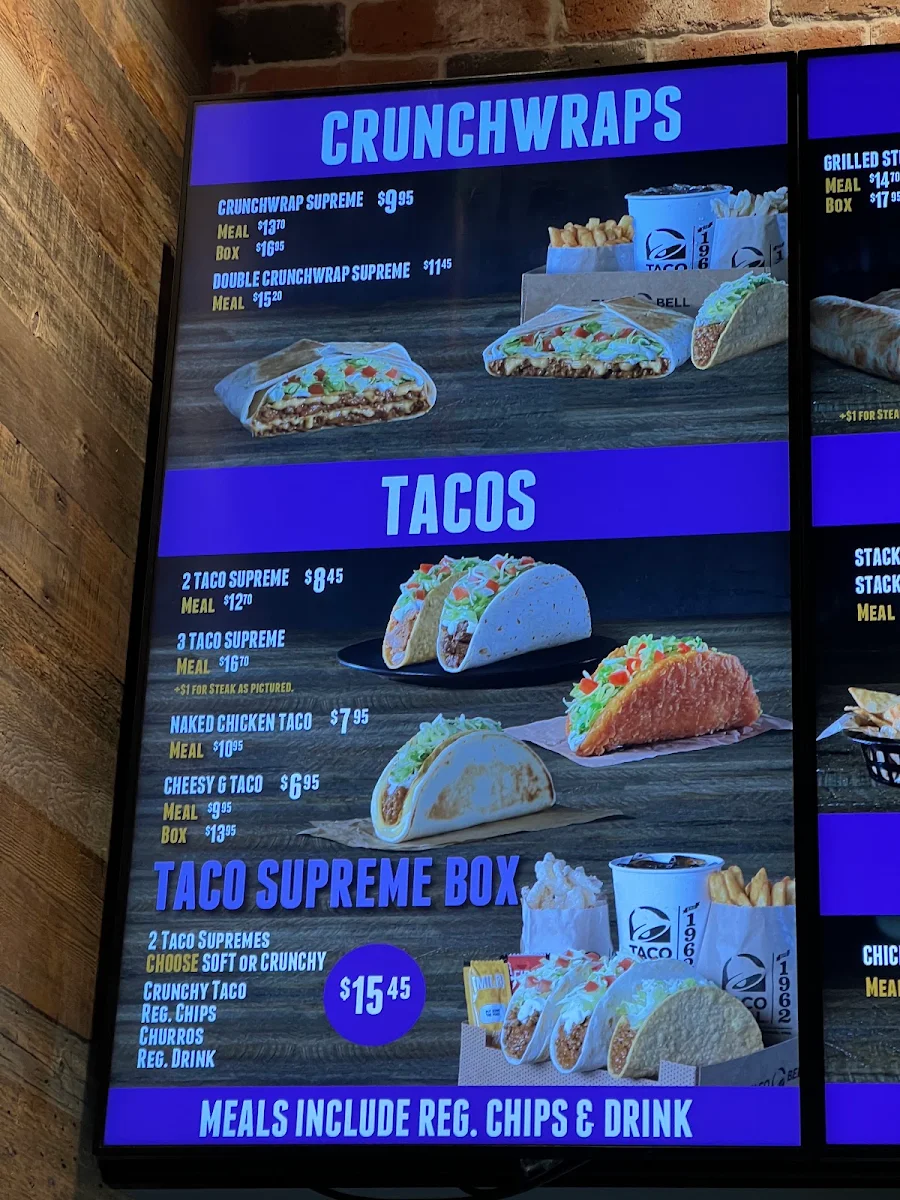 Menu, Taco Bell Blacktown Westpoint